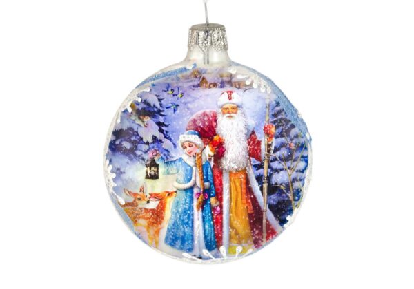Медальон-Дед Мороз и Снегурочка